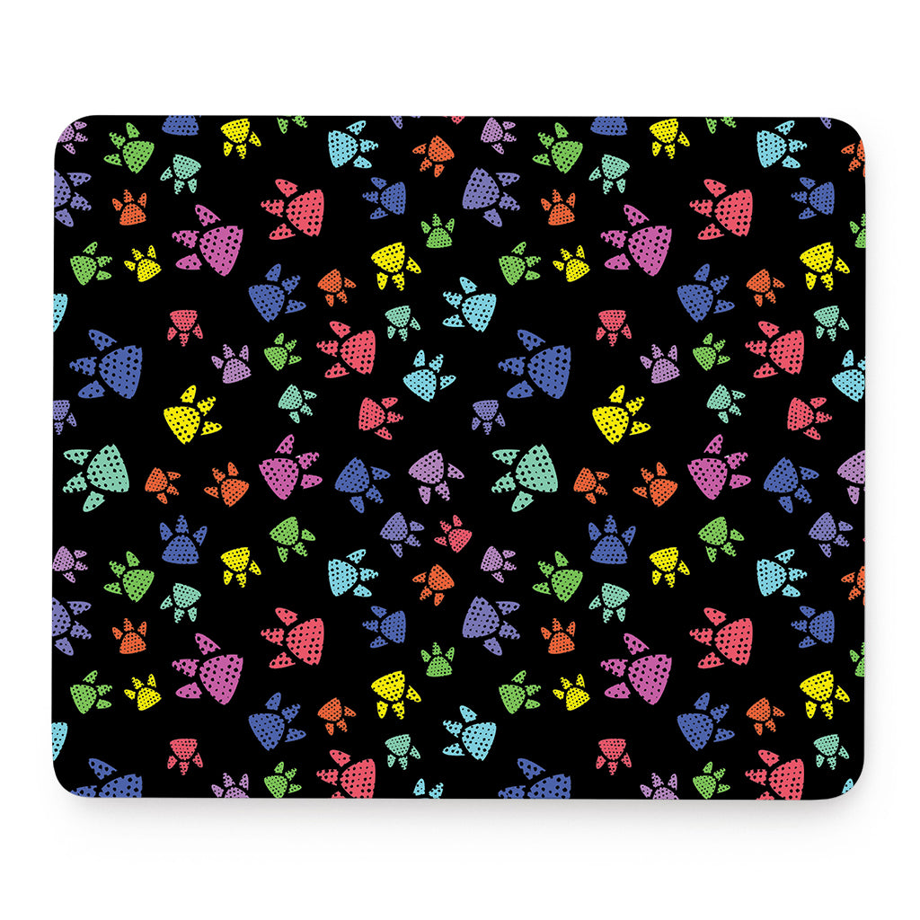 Cute Dino Footprint Pattern Print Mouse Pad