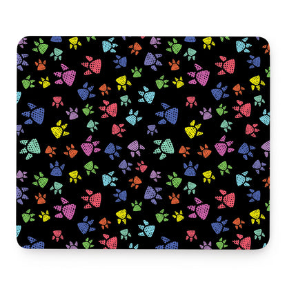 Cute Dino Footprint Pattern Print Mouse Pad