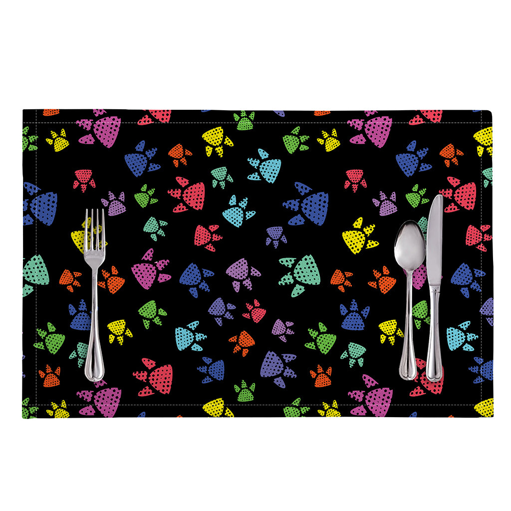 Cute Dino Footprint Pattern Print Placemat