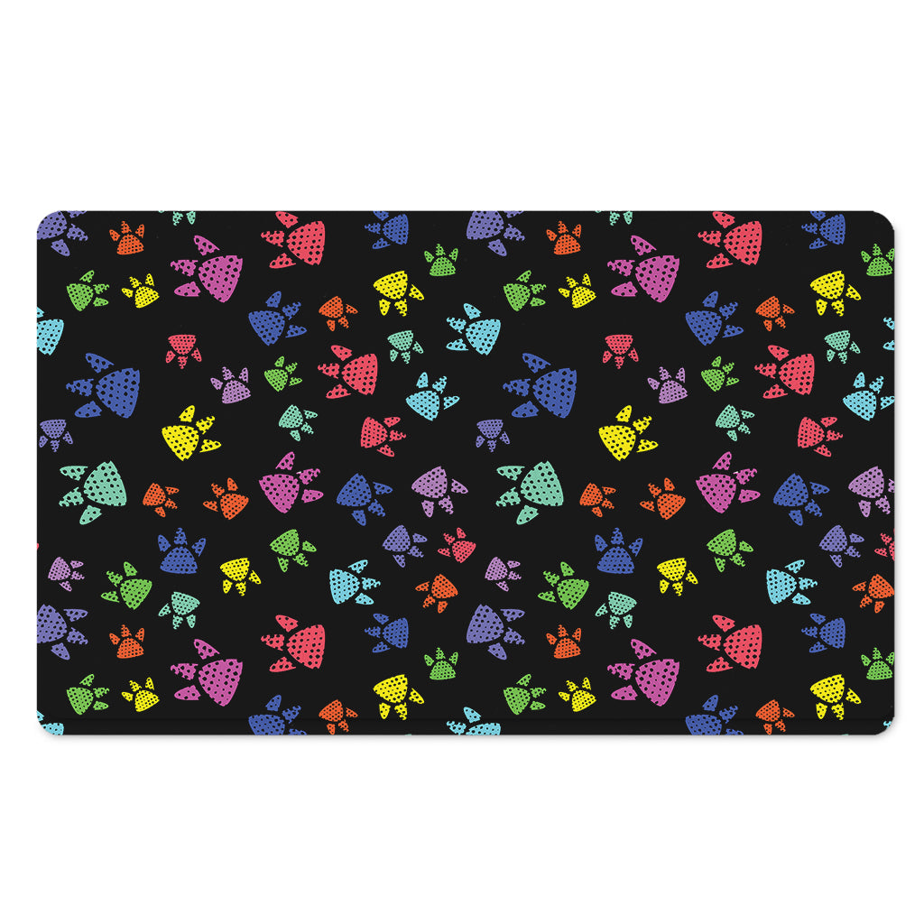 Cute Dino Footprint Pattern Print Polyester Doormat