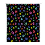 Cute Dino Footprint Pattern Print Polyester Shower Curtain