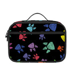 Cute Dino Footprint Pattern Print Portable Lunch Bag