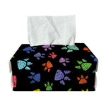 Cute Dino Footprint Pattern Print Rectangle Tissue Box Cover