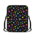 Cute Dino Footprint Pattern Print Rectangular Crossbody Bag