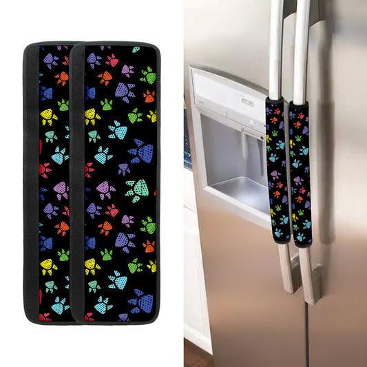 Cute Dino Footprint Pattern Print Refrigerator Handle Covers