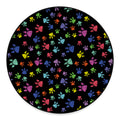 Cute Dino Footprint Pattern Print Round Floor Mat
