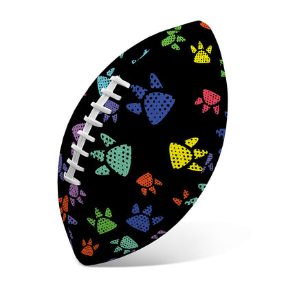 Cute Dino Footprint Pattern Print Rugby Ball