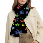 Cute Dino Footprint Pattern Print Scarf