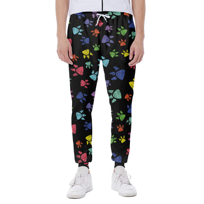 Cute Dino Footprint Pattern Print Scuba Joggers