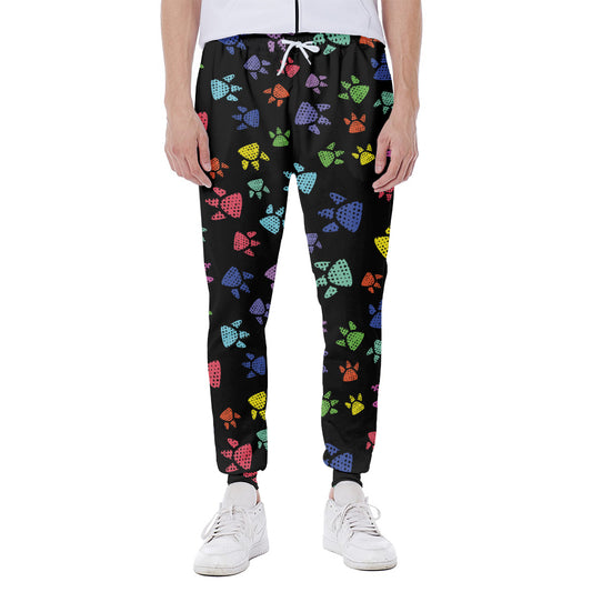 Cute Dino Footprint Pattern Print Scuba Joggers