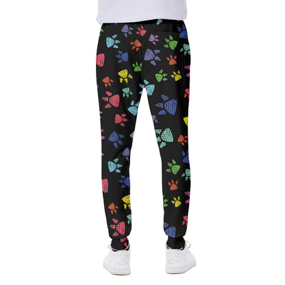 Cute Dino Footprint Pattern Print Scuba Joggers