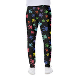 Cute Dino Footprint Pattern Print Scuba Joggers