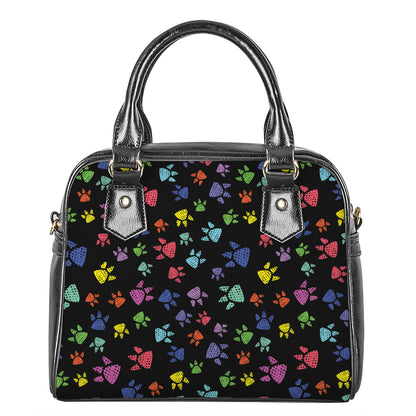 Cute Dino Footprint Pattern Print Shoulder Handbag