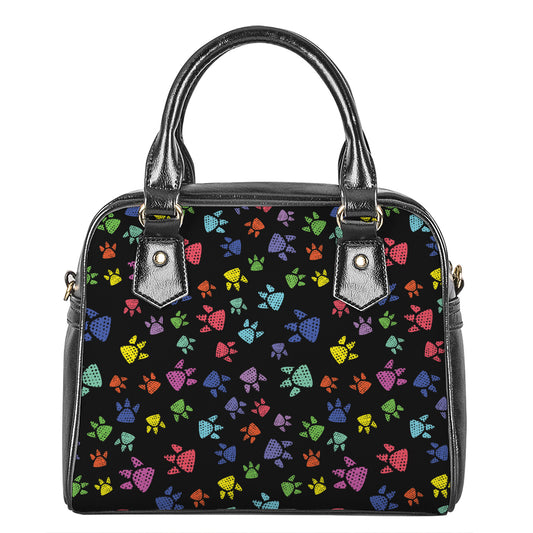 Cute Dino Footprint Pattern Print Shoulder Handbag