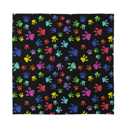 Cute Dino Footprint Pattern Print Silk Bandana