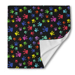 Cute Dino Footprint Pattern Print Silk Bandana