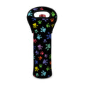 Cute Dino Footprint Pattern Print Single Neoprene Wine Tote
