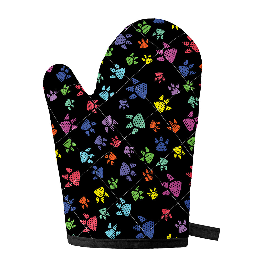 Cute Dino Footprint Pattern Print Single Oven Mitt