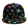 Cute Dino Footprint Pattern Print Snapback Cap