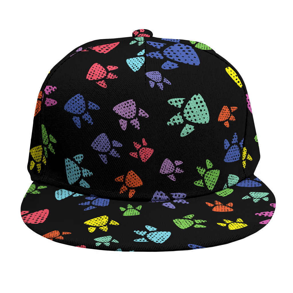 Cute Dino Footprint Pattern Print Snapback Cap