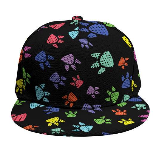 Cute Dino Footprint Pattern Print Snapback Cap