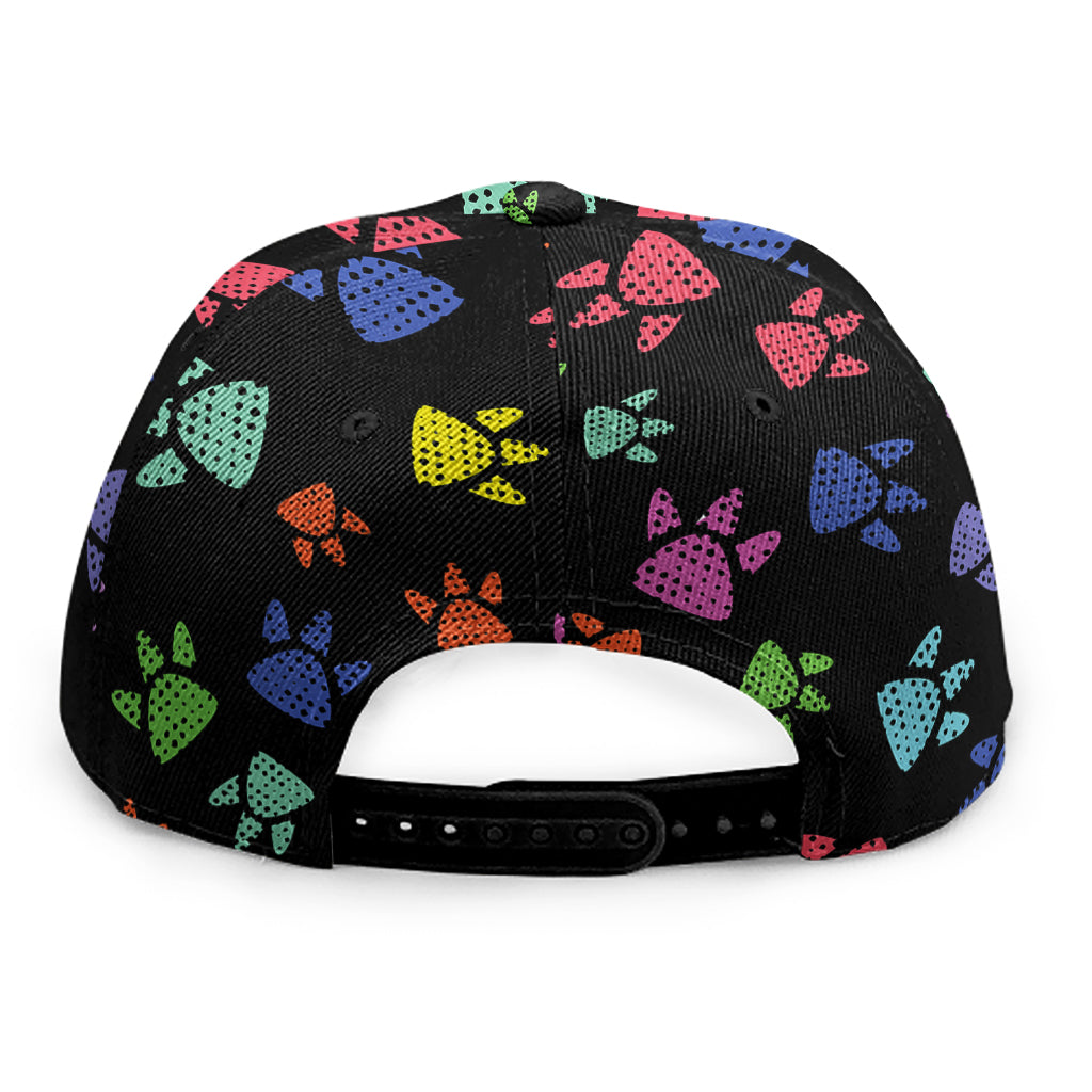 Cute Dino Footprint Pattern Print Snapback Cap