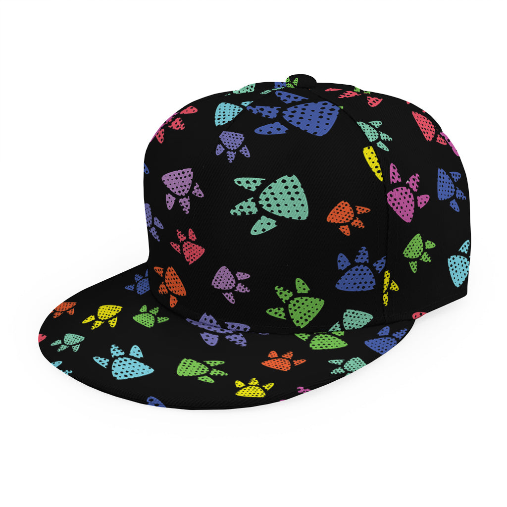 Cute Dino Footprint Pattern Print Snapback Cap