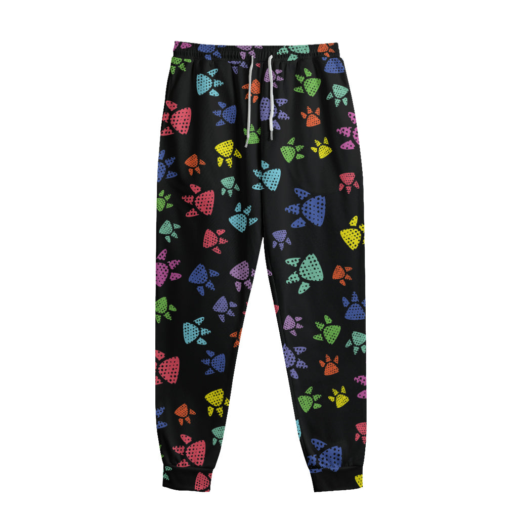 Cute Dino Footprint Pattern Print Sweatpants