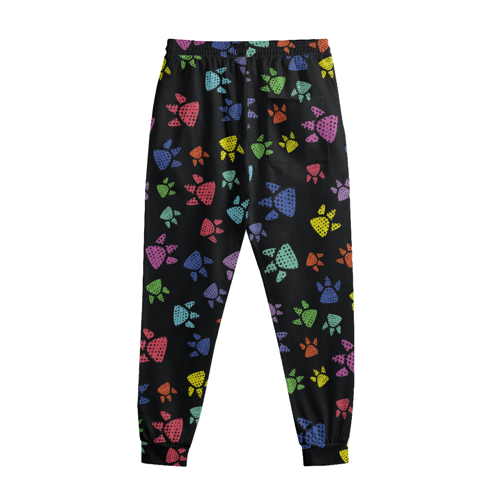 Cute Dino Footprint Pattern Print Sweatpants