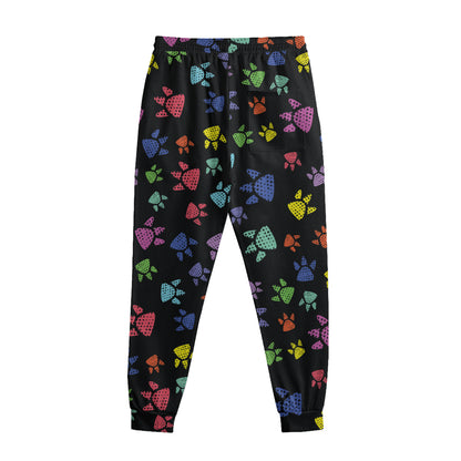 Cute Dino Footprint Pattern Print Sweatpants