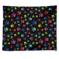 Cute Dino Footprint Pattern Print Tapestry