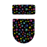 Cute Dino Footprint Pattern Print Toilet Lid And Tank Cover Set