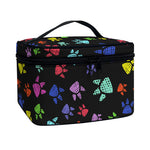 Cute Dino Footprint Pattern Print Travel Makeup Bag