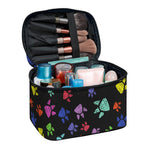 Cute Dino Footprint Pattern Print Travel Makeup Bag