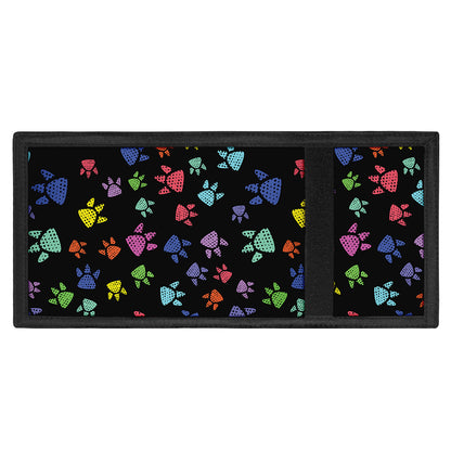 Cute Dino Footprint Pattern Print Trifold Wallet