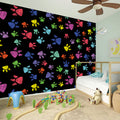 Cute Dino Footprint Pattern Print Wall Sticker
