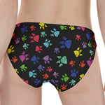 Cute Dino Footprint Pattern Print Women's Panties