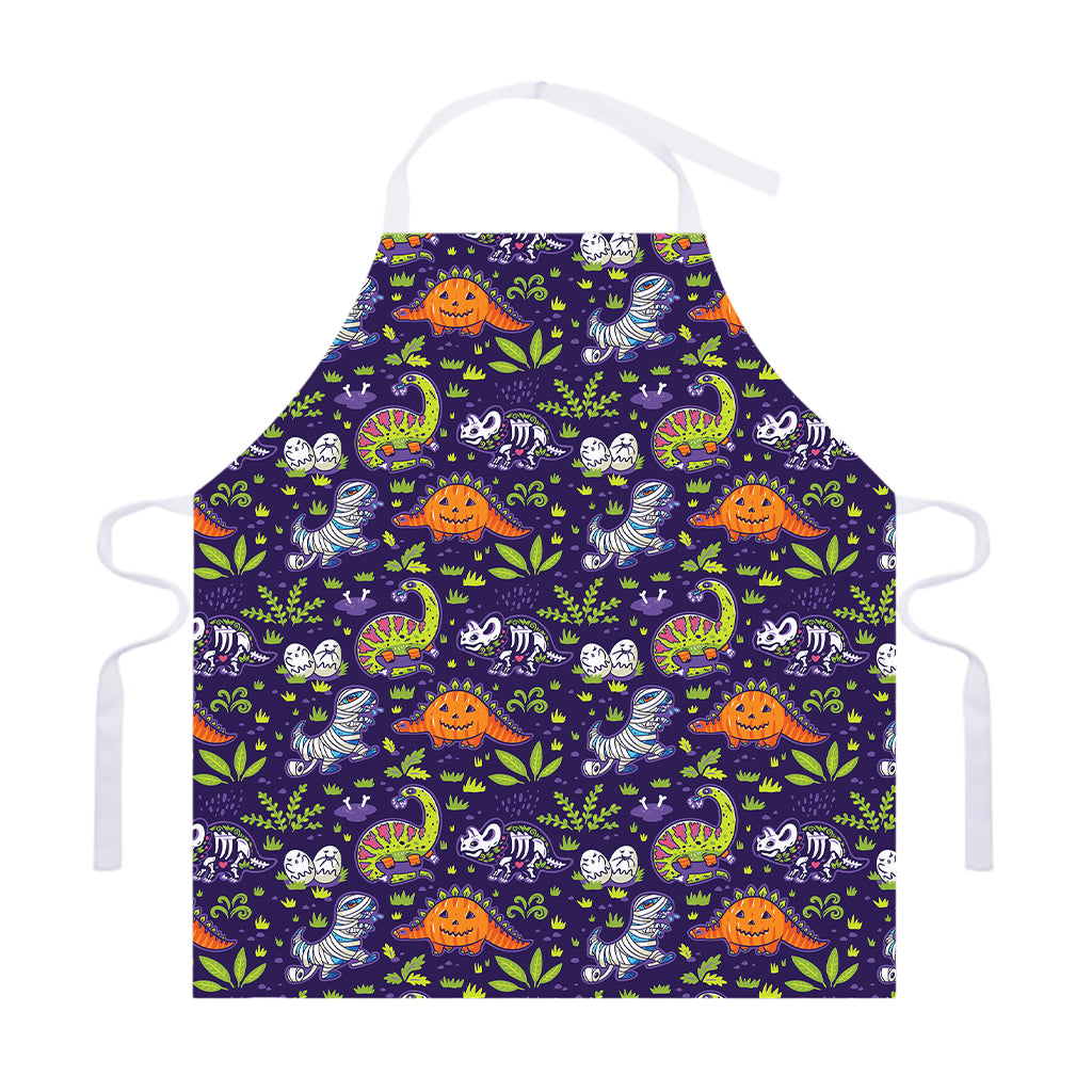 Cute Dino Halloween Pattern Print Adjustable Apron