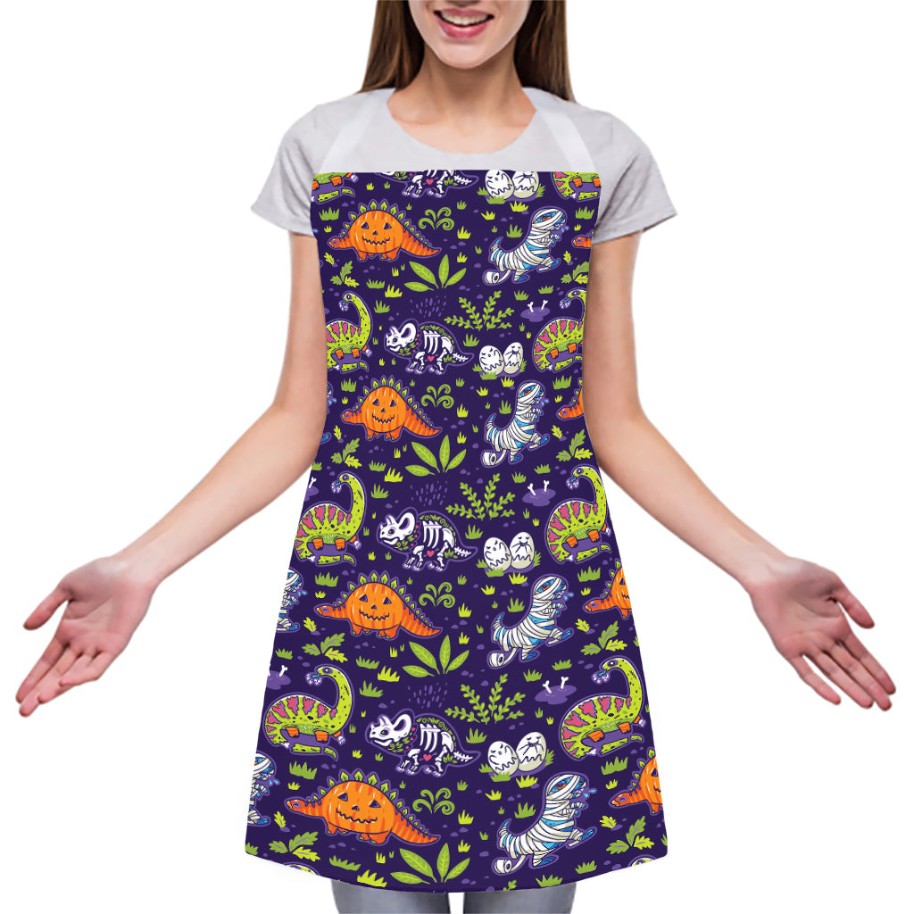 Cute Dino Halloween Pattern Print Adjustable Apron