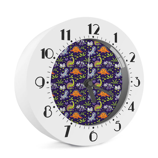 Cute Dino Halloween Pattern Print Alarm Clock