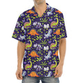 Cute Dino Halloween Pattern Print Aloha Shirt