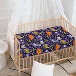 Cute Dino Halloween Pattern Print Baby Crib Sheet