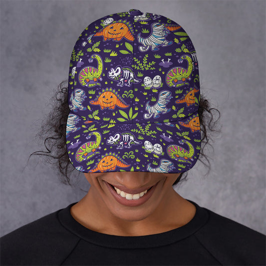 Cute Dino Halloween Pattern Print Baseball Cap