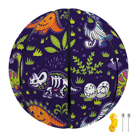 Cute Dino Halloween Pattern Print Basketball