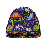 Cute Dino Halloween Pattern Print Beanie