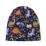 Cute Dino Halloween Pattern Print Beanie