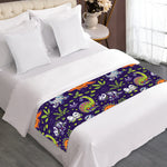 Cute Dino Halloween Pattern Print Bed Runner