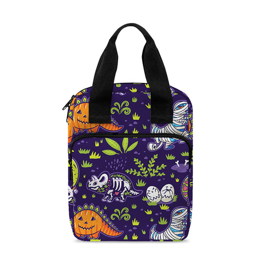 Cute Dino Halloween Pattern Print Bible Tote Bag
