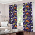 Cute Dino Halloween Pattern Print Dimout Grommet Curtains