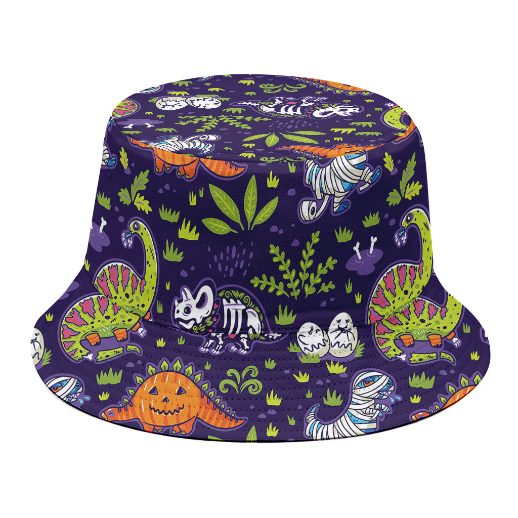 Cute Dino Halloween Pattern Print Bucket Hat